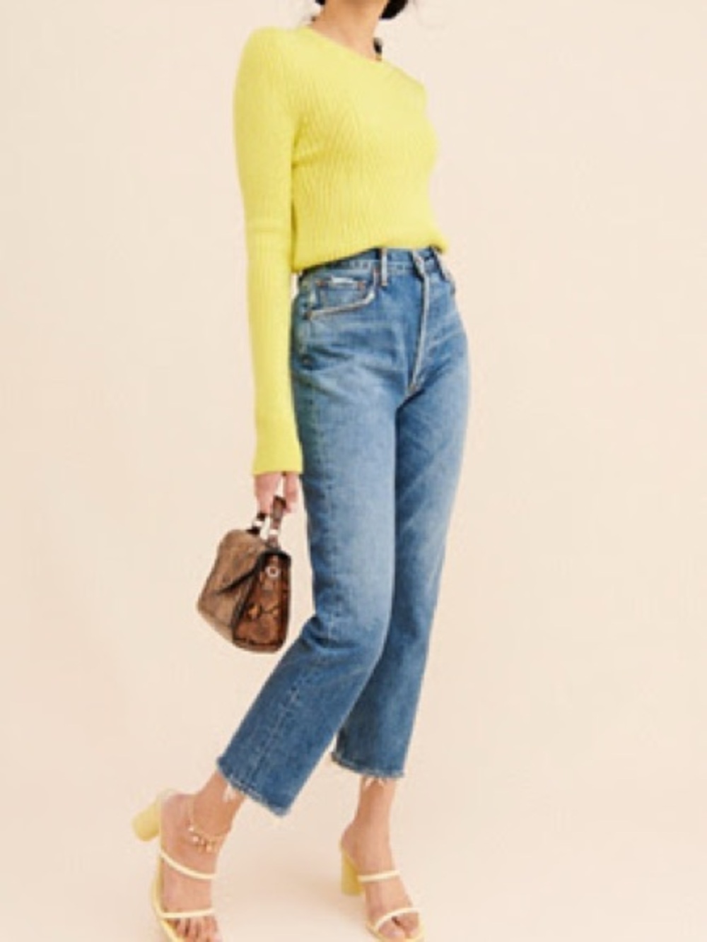 AGOLDE RILEY CROPPED SLIM STRAIGHT JEANS